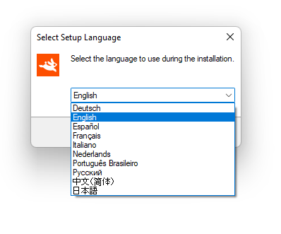 Select the language to use during the installation