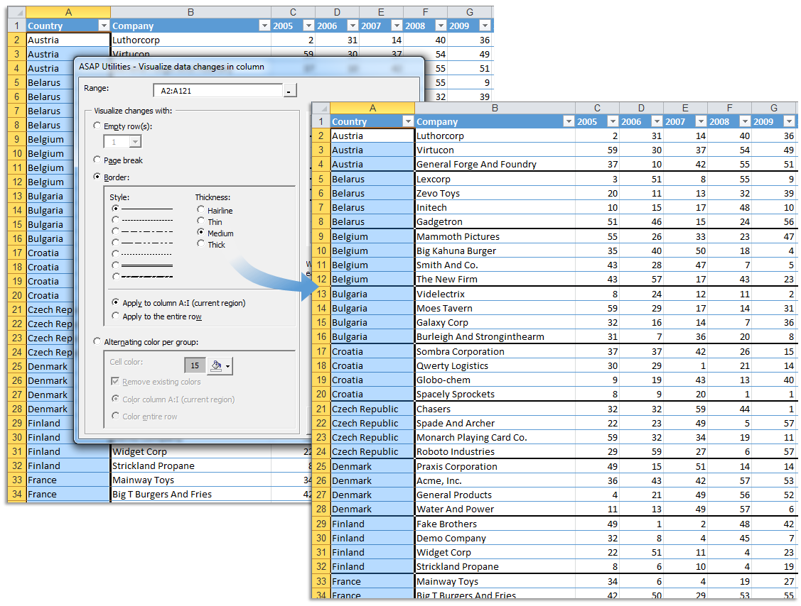 excel 2016 insert page break between rows