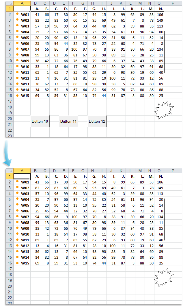Objects & Comments  ›  5 Delete all buttons on selected worksheets