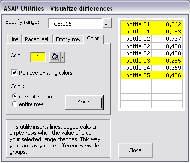 The smart difference contains a new option to apply colorbanding to groups