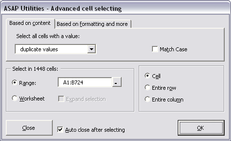 Select duplicate values - case sensitive or not