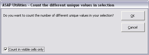 count the unique values within the visible cells in your selection