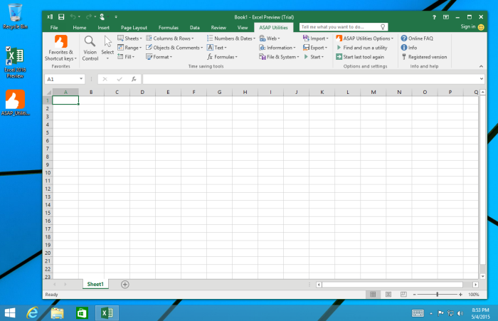 Asap Utilities For Excel Does Asap Utilities Work With The New Excel 16 And Windows 10 Yes Questions And Answers