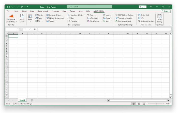 Excel 2024 with ASAP Utilities 8.5