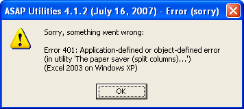 Error 401 Paper saver / split columns utility