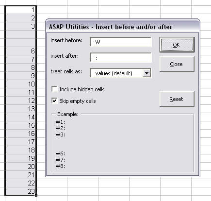 Insert before/after example