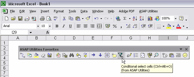 (Re) build the ASAP Utilities favorites menu toolbar